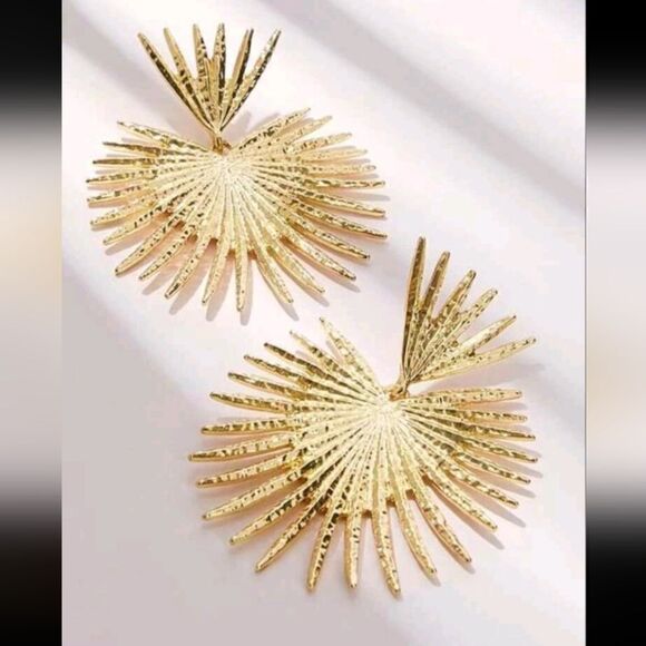 COPY - Gold Tone Statement Drop Earrings - Picture 1 of 3